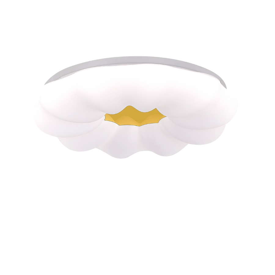 Plafon Ariva 32 cm biały ze złotym detalem